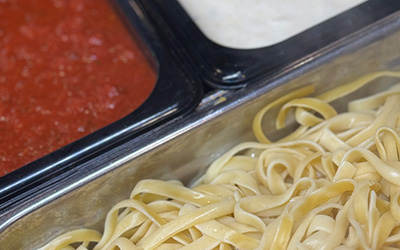 Pasta with sauces from North Country Steak Buffet in LaCrosse, WI