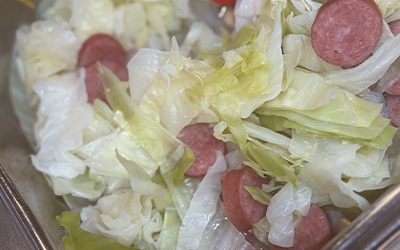 Cabbage and Sausage for lunch at North Country Steak Buffet